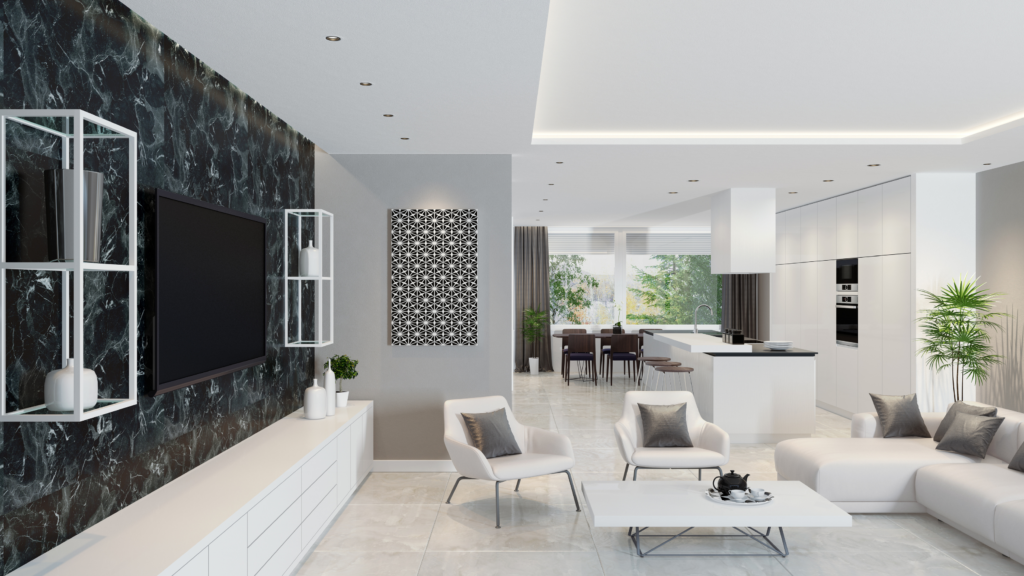 Luxury beautiful and minimal designed living room