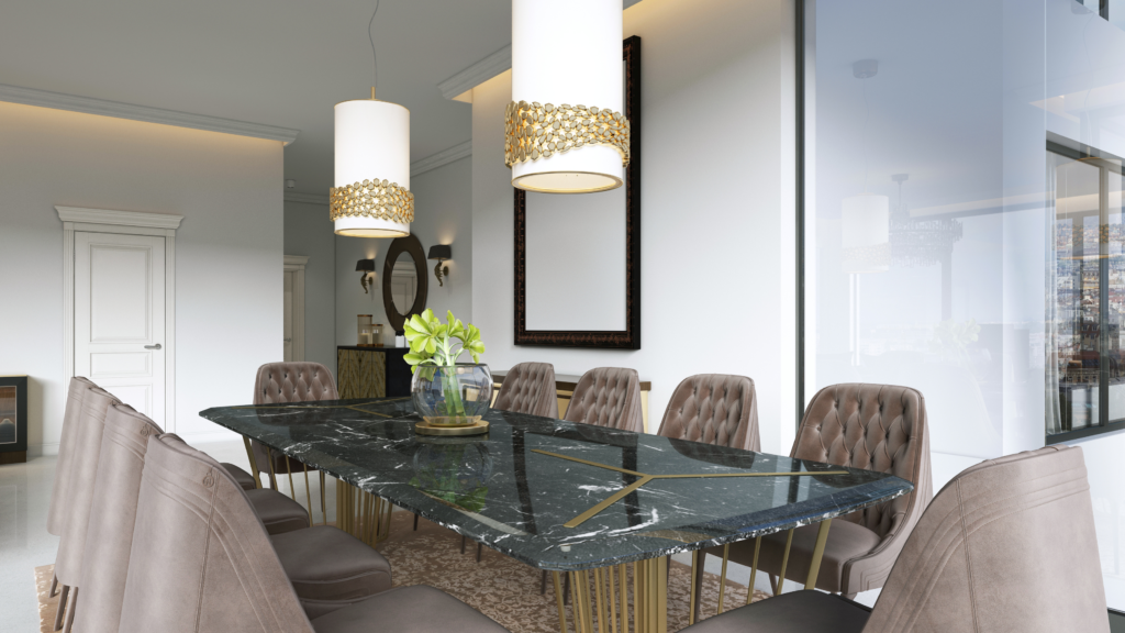 Simple luxurious styled dining area